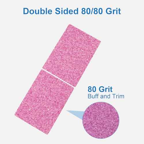 80/80 Grit Nail Buffers (50 Pack), Mini Nail Buffer Block Nail Files for Acrylic Nails and Natural Nails, Coarse Nail Buffer Blocks Bulk Buffing for Nail Buff Professional Manicure File Set Pink