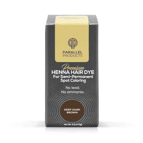 Parallel Products Spot Color Henna Kit - Henna Hair Dye - 3 grams - Tint for Professional Spot Coloring - With Mixing Dish - Covers Grey Hair - Root Touch Up (Deep Dark Brown)