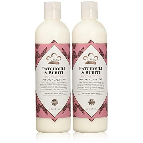 Nubian Heritage Body Lotion with Shea Butter and Rose Hips Lotion PATCHOULI & BURITI,13 fl oz - Pack of 2