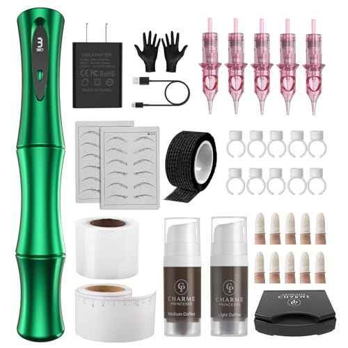 Charme Princesse Microblading Machine Kit Wireless Permanent Makeup Pen Set for Brows Eyeliner Lips CPE39KIT-10-US