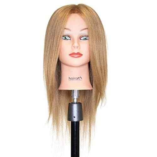 Chantal Cosmetology Training Head, European Hair Mannequin for Practice, [100% European Hair Mannequin] Training Head (Light Brown)