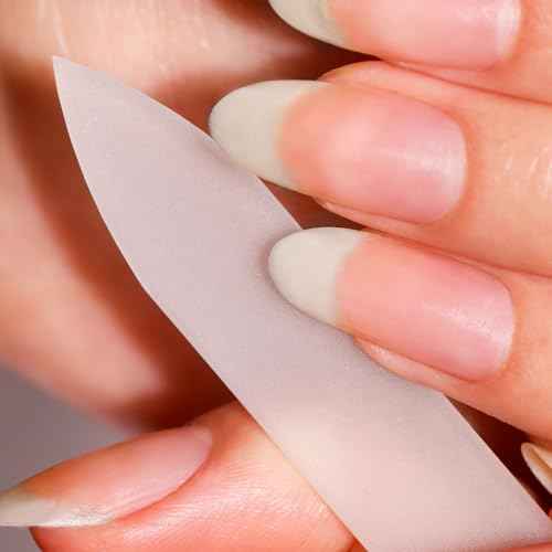 LONDONTOWN Mini Glass Double-Sided Nail File Set - Professional Travel-Sized Crystal Files with Case, Set of 3