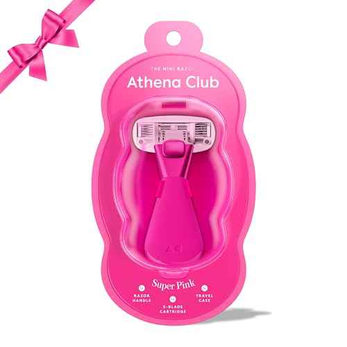 Athena Club Women's Mini Travel Razor - Trial Size - Super Pink - Durable Aluminum Protective Travel Case for Women¡¯s Razor - Compact - Rust-Free - TSA Friendly