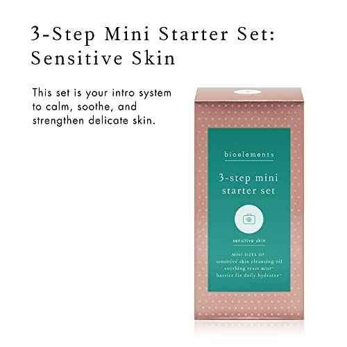 Bioelements 3-Step Starter Set: Sensitive Skin - Includes Cleansing Oil, Soothing Reset Mist Toner & Barrier Fix Daily Hydrator Moisturizer