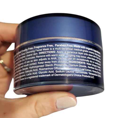 Dermatologist's Choice Deep Cleansing Mask With AHA, BHA, and Detoxifying Clay For Clogged Pores, Excess Oil, and Dull Skin
