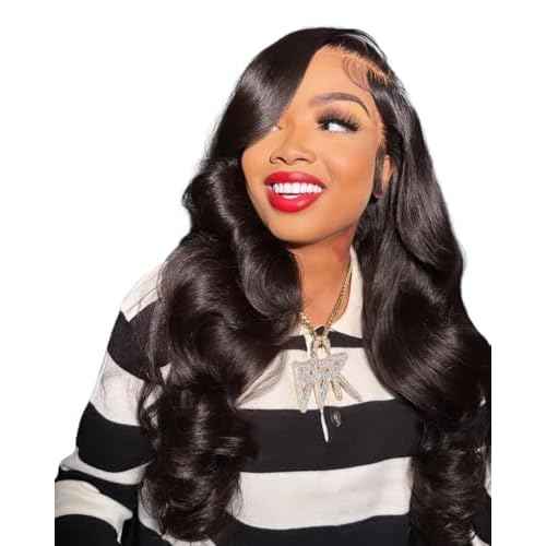 13x6 Body Wave Lace Front Wigs Human Hair 200% Density HD Lace Front Wigs Human Hair Pre Plucked Glueless Wig 100% Virgin Lace Frontal Wigs for Women Natural Color (20inch)