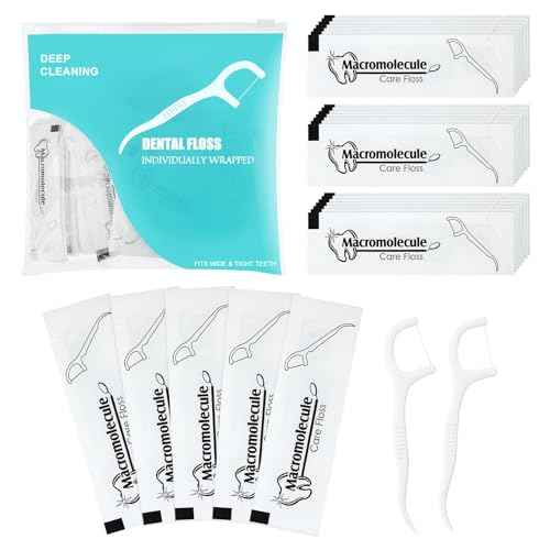 Individually Wrapped Dental Floss Picks Bulk Disposable Flossing Sticks Teeth Cleaning and Oral Care Travel Size Dental Tooth Floss Pack for Hotels, Weddings, Guests & Business Single Use (100 Pack)