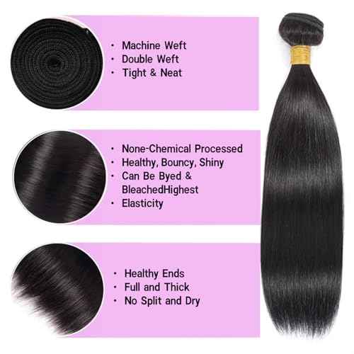 Straight Bundles Human Hair one Bundle 12A 100g/pack 30 Inch Brazilian Hair Single Human Hair Bundles Natural Black