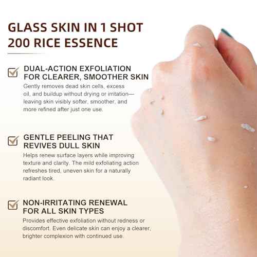 White Rice Peeling Glow Ampoule - Upgrade Skin Peel & Hydration Shot for Face and Body, Exfoliating Serum for All Skin Types, 80ml