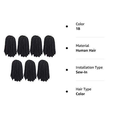 7 Packs Spring Twist Braiding Hair Spring Twists Bomb Twist Hair Synthetic Fiber Fluffy Twist Crochet Braids Low Temperature Fiber Crochet Hair for Women Braiding Hair(8inch,1B)