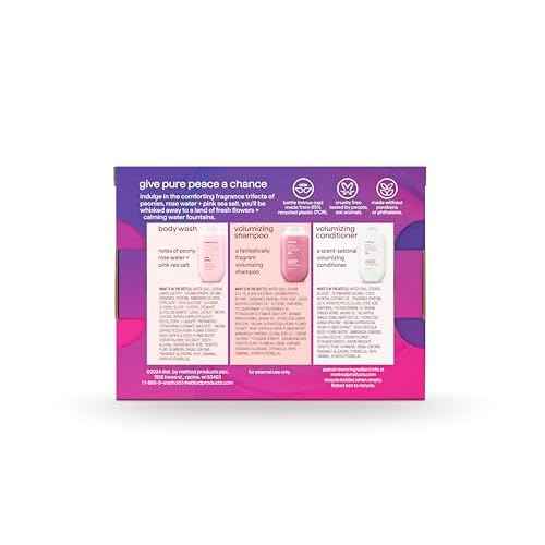 Method Body Wash and Hair Care Gift Set, Pure Peace, 3.4 oz Travel Size Bottles