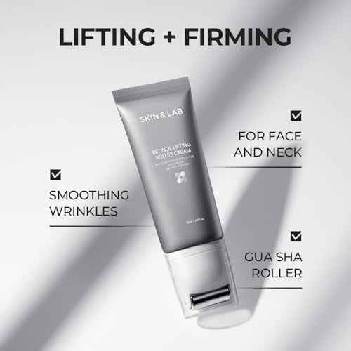 [SKIN&LAB] Anti-aging Rollers Duo Set, includes Bakuchiol Eye and Retinol Lifting Roller, Korean Vegan Skincare Gift Set, Gift for women, Christmas skincare gift set