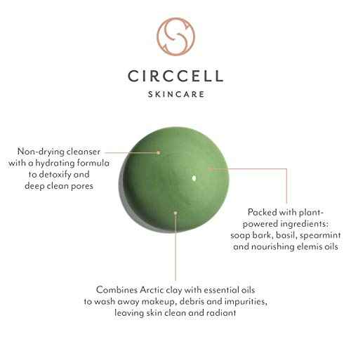 CIRCCELL Geothermal Clay Cleanser ? Hydrating Facial Cleanser - Arctic Clay and Essential Oils Deep Clean & Detox Skin ? Hydrating Clay Face Wash or Mask for All Skin Types