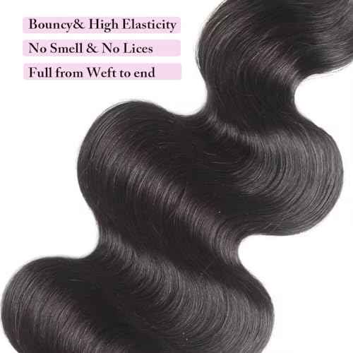 12A Human Hair Bundles 26 26 26 Inch Body Wave 100% Unprocessed Brazilian Virgin 3 Bundles Human Hair Double Weft Weave Bundle Body Wave Natural Black