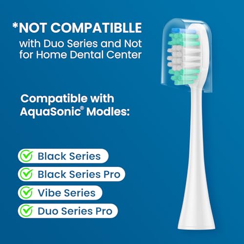 Replacement Toothbrush Heads 10 Pack Compatible with AquaSonic Black Series, Vibe Series Electric Toothbrush, White