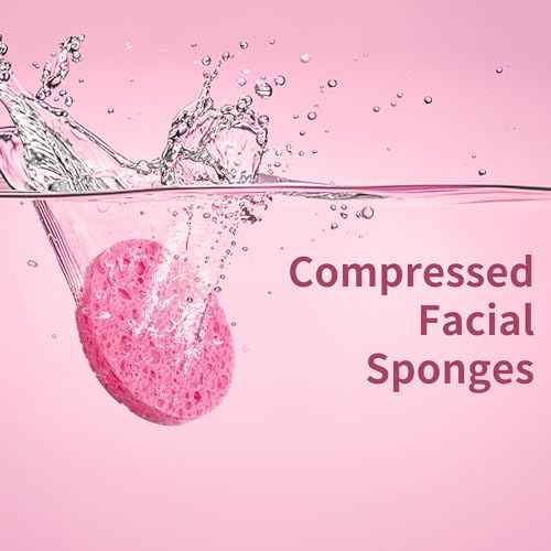 100-Count Compressed Facial Sponges, Natural Cellulose Face Sponges for Cleansing, Exfoliating, Washing face, Makeup Removal, and Spa Use - Travel Skincare Essentials for women