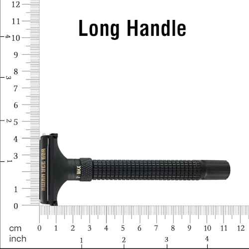 Full Brass Adjustable Safety Razor for Men | Butterfly Open & Long Handle | with 10 German Solingen Blades