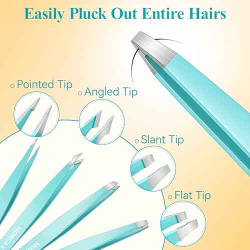 MORGLES Blackhead Remover and Pimple Popper Tool Kit, 10 Pcs Professional Acne Extractor Kit, Ingrown Hair Tweezers with Leather Travel Case for Face and Eyebrow Grooming