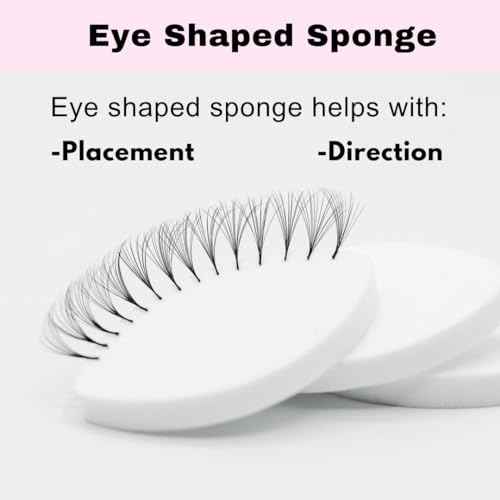 20 PCS Lash Sponges for Practice, Eye Shaped Practice Sponge, Lash Map Sponge, Eyelash Extension Beginners Supplies Kit, Cosmetic Makeup Sponge, Disposable, Eyelash tools(LEES A.M.)