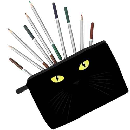 Black Cat Cosmetic Bag for Women Cute Small Makeup Bag for Purse Travel Toiletry Zipper Pouch for Girls Gift for Cat Lovers Black Cat Makeup Bag for Her