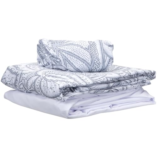 ForPro Premium Designer Microfiber 3-Piece Massage Sheet Set, Island Tranquility, Ultra-Light, Stain and Wrinkle-Resistant, Includes Massage Flat Sheet, Fitted Sheet and Face Rest Cover, White