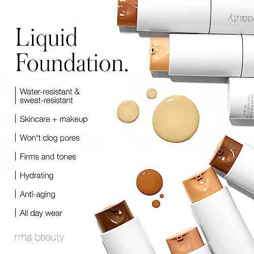 RMS Beauty ReEvolve Natural Finish Liquid Foundation ? Lightweight, Hydrating, Buildable Coverage for Medium Skin Tone Evenness, Nourishing & Long-Lasting, 1 fl oz