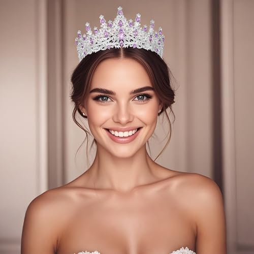 Tiaras and Crowns for Women Crystal Princess Tiaras Rhinestone Queen Crowns For Wedding Bridal Birthday Prom Pageant Party (Tiara 100)