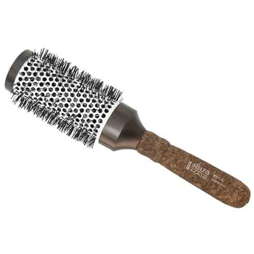 Ibiza Hair Ceramic Round Brush (CC Series) | Carbon Fiber/Nylon Bristles with Ergonomic Cork Handle | Heat Resistant Ionic Design to Reduce Frizz & Static | Ideal for All Hair Types