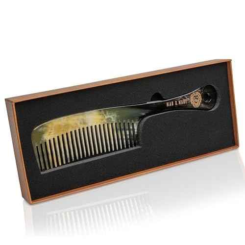 Premium Handmade 100% Oxhorn Anti-static Detangling Styling and Hair Pick Combs Combo Pack for Women & Men