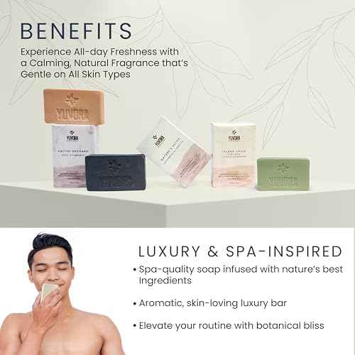 8 Pcs Men Natural Handmade Body Soaps 5 OZ Pack Set Rugged Essence Long lasting Fragrance Luxurious Scents with Natural Ingredients ? Sulfate & Paraben Free, Vegan Soaps