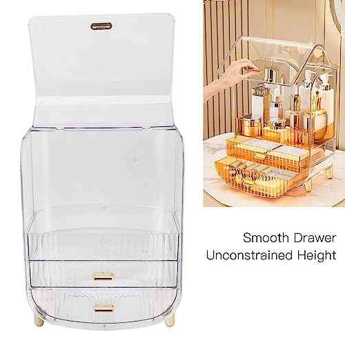 Eujgoov Makeup Storage Organizer with Drawers & Lid, Cosmetic Case for Countertop Bathroom ? Ideal Gift for Women