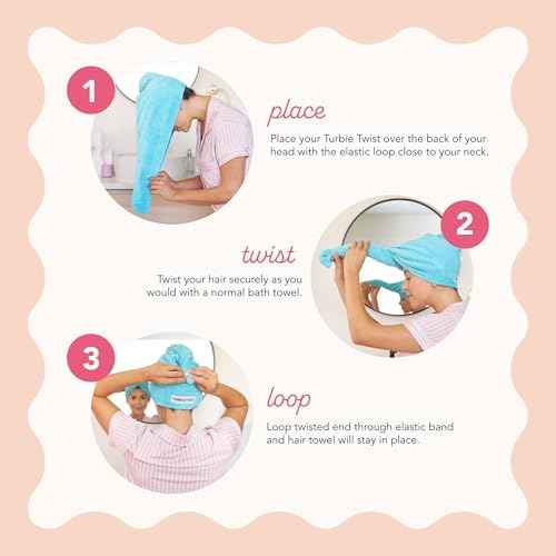 Turbie Twist 2-Pack Microfiber Hair Towel for Beauty, Travel, Gifting - Wrap Turban for Straight, Wavy & Curly Hair - Premium Personal Care- Evening Blue & Dark Shadow