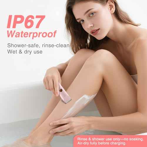 Dual-Head Bikini Trimmer for Women ? 2-in-1 Electric Razor, IP67 Waterproof Wet & Dry Pubic Hair Trimmer, Face & Body Shaver with LED% Display, USB-C Rechargeable-X1 Pro Petal Pink