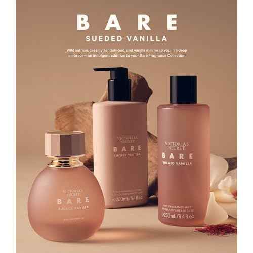 Victoria's Secret Bare Sueded Vanilla Fragrance Mist, Notes of Wild Saffron, Creamy Sandalwood, Vanilla Milk, Body Spray for Women (8.4 oz)