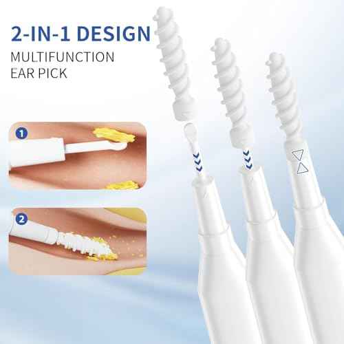 2025 Ear Wax Removal Tool, Multifunctional Spiral Ear Cleaner, Q Grips Earwax Cleaning Tool with 9 Replacement Tips, Washable Ear Wax Removal Kit for Deep Cleaning Ear Picks