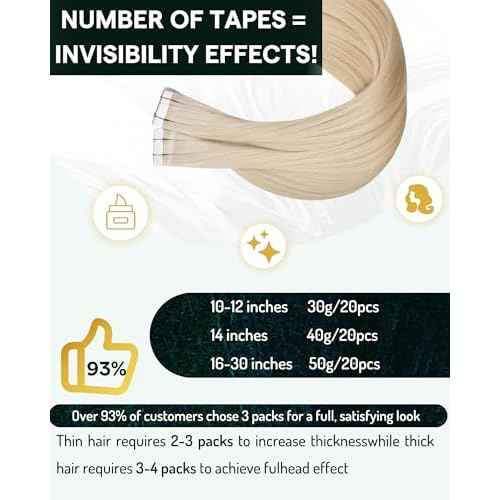 RUNATURE Blonde Tape in Hair Extensions Human Hair 24 Inch Platinum Blonde Tape in Extensions Seamless PU Tape ins Human Hair Extensions Long Remy Hair Soft Straight Hair 50g 20pcs
