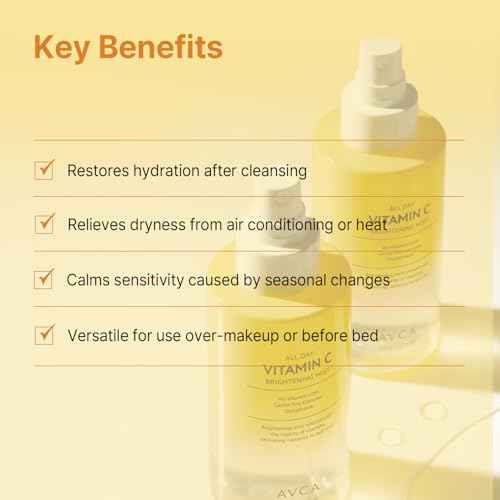AVCA All Day Vitamin C Brightening Face Mist ? Hydrating & Revitalizing Facial Spray with Glutathione & Vitamin Complex, Korean Skincare for Radiant Soothing Glow, 5.07 fl oz
