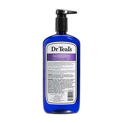 Dr. Teal's Lavender Body Wash Gift Set (2 Pack, 24oz Ea.) - Soothe & Sleep Lavender with Essential Oils Blended with Pure Epsom Salt - Ease Aches & Pains, Alleviate Daily Stress at Home