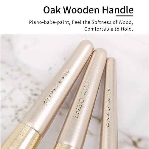 Natural Hair Makeup Brush Set Professional, Fox Hair Makeup Brushes Set with Case by Luxury ENZO KEN, Gold Cosmetic Brushes Makeup Set, Natural Makeup Brushes, Natural Bristle Makeup Brushes.(Cloud)