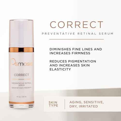 OSMOSIS CORRECT Preventative Retinal Facial Serum, Collagen Booster for Youthful, Radiant Skin for Aging, Pigmented, and Dry Skin, 1 Fl Oz