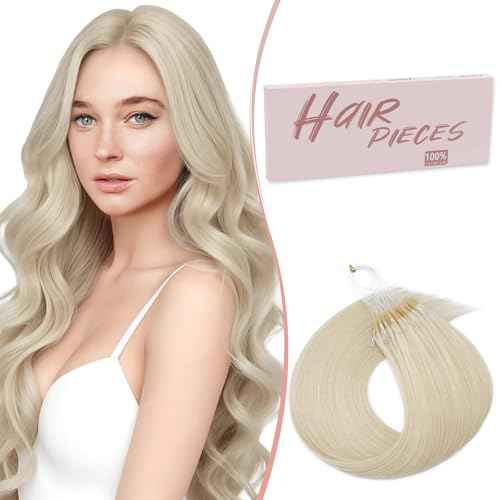 SEGO U Tip Hair Extensions Human Hair, Keratin Bonded & Loop Hair Extensions, K Tip Hot Fusion for Silky Straight Highlights, 1g per Strand, 50 Strands/50g, 18" Platinum blonde