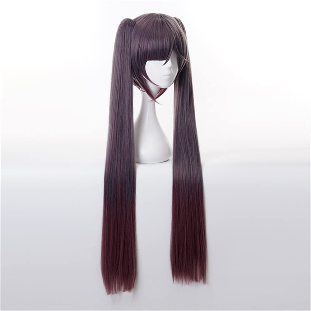 Mystylecos Anime Mona Cosplay Wig Genshin Impact Role Play Wigs Long Black Brown Hair