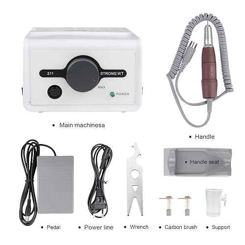 65W Strong Max 211 Electric Nail File Drills for Acrylic Nails 35000RPM 120 Red Manicure Tools Lab Jewelry Jade Wood Carving Tool Grinder