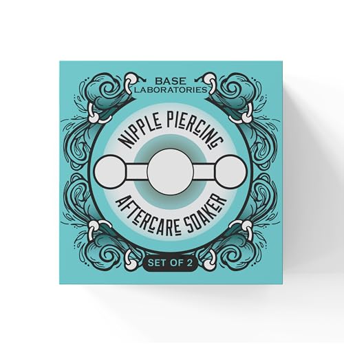 Base Laboratories Nipple Piercing Aftercare Soaker Set | Hands-Free Nipple Piercing Cleaner | Nipple Piercing Kit for Women | Cracked Nipple Care | 2 Silicone Cups