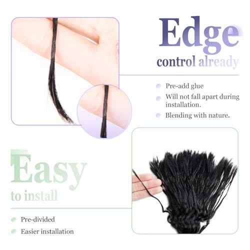 Pre-Divided Human Braiding Hair for Boho Braids Water Deep Wave Human Hair Bulk for Braiding Curly Human Hair for Boho Locs Boho Crochet Braids Human Hair Extensions (1B, 24"-320Strands)