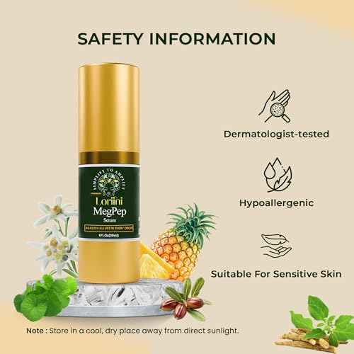 MegPep Anti-Aging Serum | Peptide & Hyaluronic Acid Face Serum for Wrinkles, Hydration,Fine Lines & Dull skin | With Ceramides, Ashwagandha, Gold Bhasma & Edelweiss ? Firm, Brighten Skin ? 1 Fl Oz
