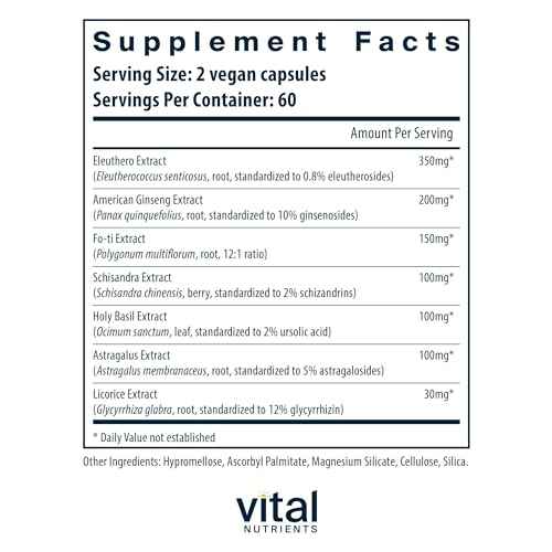 Vital Nutrients Energy Plus | Nonstimulatory Herbal Energy Support | Promotes Mental & Physical Stamina | Adaptogenic Support for Stress | Gluten, Dairy, Soy Free | Non-GMO | 120 Capsules