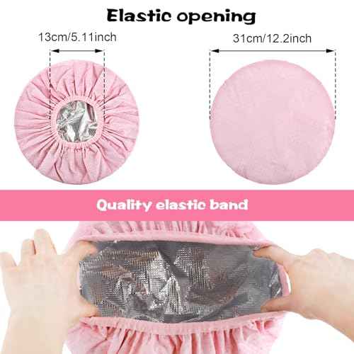 2 Pcs Pink Series Deep Conditioning Hot Oil Hair Treatment Caps - Waterproof, Double Layer, Reusable Shower & Steam Caps