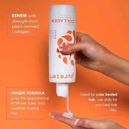 PureZero Vegan Collagen Shampoo & Conditioner Set - Strengthening & Hydrating Clean Beauty Duo for Dry or Damaged Hair ? Plant-Based Collagen, Sulfate-Free, Paraben-Free, Cruelty-Free, 2 ¡¿ 12 oz