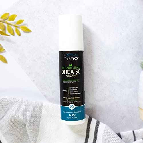 DHEA Cream 50mg for Women and Men, Maximum Strength Natural DHEA Cosmetic Formulation for Skin Hydration Balance, Pure, Non-GMO, Gluten-Free, Paraben-Free, Skin Cream 2-Month Supply (Unscented - 3oz)
